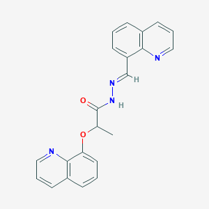 molecular formula C22H18N4O2 B5716578 N'-(8-quinolinylmethylene)-2-(8-quinolinyloxy)propanohydrazide 