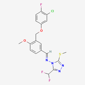 molecular formula C19H16ClF3N4O2S B5716583 N-{3-[(3-chloro-4-fluorophenoxy)methyl]-4-methoxybenzylidene}-3-(difluoromethyl)-5-(methylthio)-4H-1,2,4-triazol-4-amine 