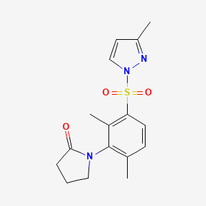 molecular formula C16H19N3O3S B5716585 1-{2,6-dimethyl-3-[(3-methyl-1H-pyrazol-1-yl)sulfonyl]phenyl}-2-pyrrolidinone 