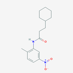 molecular formula C16H22N2O3 B5716593 3-cyclohexyl-N-(2-methyl-5-nitrophenyl)propanamide 