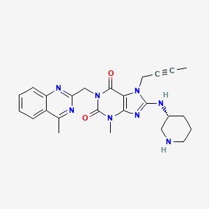 molecular formula C25H28N8O2 B571664 (R)-7-(but-2-ynyl)-3-methyl-1-((4-methylquinazolin-2-yl)methyl)-8-(piperidin-3-ylamino)-1H-purine-2,6(3H,7H)-dione CAS No. 1446263-38-2