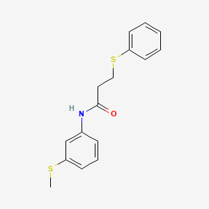 molecular formula C16H17NOS2 B5716646 N-[3-(methylthio)phenyl]-3-(phenylthio)propanamide 