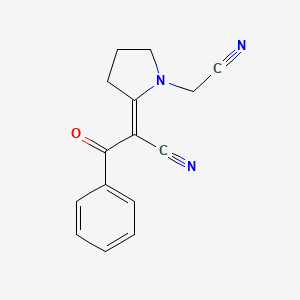 molecular formula C15H13N3O B5716690 2-[1-(cyanomethyl)-2-pyrrolidinylidene]-3-oxo-3-phenylpropanenitrile 