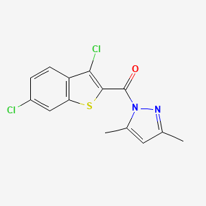 molecular formula C14H10Cl2N2OS B5716697 1-[(3,6-dichloro-1-benzothien-2-yl)carbonyl]-3,5-dimethyl-1H-pyrazole 