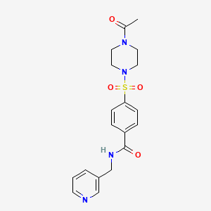 molecular formula C19H22N4O4S B5716703 4-[(4-acetyl-1-piperazinyl)sulfonyl]-N-(3-pyridinylmethyl)benzamide 