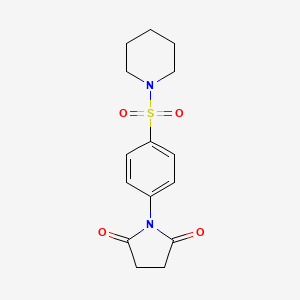 molecular formula C15H18N2O4S B5716738 1-[4-(1-piperidinylsulfonyl)phenyl]-2,5-pyrrolidinedione 