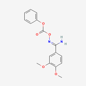 molecular formula C16H16N2O5 B5716763 3,4-dimethoxy-N'-[(phenoxycarbonyl)oxy]benzenecarboximidamide 