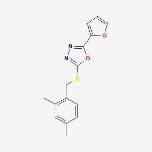 molecular formula C15H14N2O2S B5716782 2-[(2,4-dimethylbenzyl)thio]-5-(2-furyl)-1,3,4-oxadiazole 