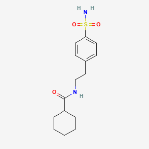 molecular formula C15H22N2O3S B5716802 N-{2-[4-(aminosulfonyl)phenyl]ethyl}cyclohexanecarboxamide 