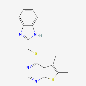 molecular formula C16H14N4S2 B5716834 4-[(1H-benzimidazol-2-ylmethyl)thio]-5,6-dimethylthieno[2,3-d]pyrimidine 
