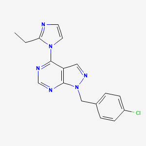 molecular formula C17H15ClN6 B5716869 1-(4-chlorobenzyl)-4-(2-ethyl-1H-imidazol-1-yl)-1H-pyrazolo[3,4-d]pyrimidine 