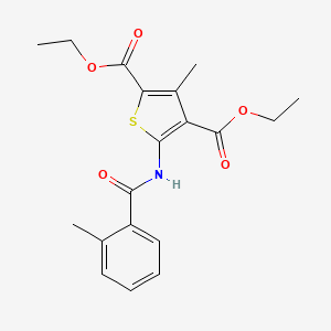 molecular formula C19H21NO5S B5716873 diethyl 3-methyl-5-[(2-methylbenzoyl)amino]-2,4-thiophenedicarboxylate 