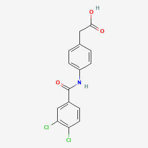 molecular formula C15H11Cl2NO3 B5716922 {4-[(3,4-dichlorobenzoyl)amino]phenyl}acetic acid 