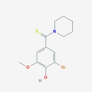 molecular formula C13H16BrNO2S B5716923 2-bromo-6-methoxy-4-(1-piperidinylcarbonothioyl)phenol 
