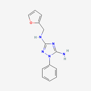 molecular formula C13H13N5O B5716928 N~3~-(2-furylmethyl)-1-phenyl-1H-1,2,4-triazole-3,5-diamine 