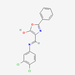 molecular formula C16H10Cl2N2O2 B5716944 4-{[(3,4-dichlorophenyl)amino]methylene}-2-phenyl-1,3-oxazol-5(4H)-one 