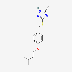 molecular formula C15H21N3OS B5716953 3-methyl-5-{[4-(3-methylbutoxy)benzyl]thio}-4H-1,2,4-triazole 