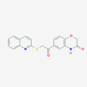 molecular formula C19H14N2O3S B5716960 6-[(2-quinolinylthio)acetyl]-2H-1,4-benzoxazin-3(4H)-one 