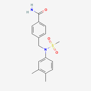 molecular formula C17H20N2O3S B5716962 4-{[(3,4-dimethylphenyl)(methylsulfonyl)amino]methyl}benzamide 