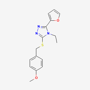 molecular formula C16H17N3O2S B5716989 4-ethyl-3-(2-furyl)-5-[(4-methoxybenzyl)thio]-4H-1,2,4-triazole CAS No. 577790-47-7