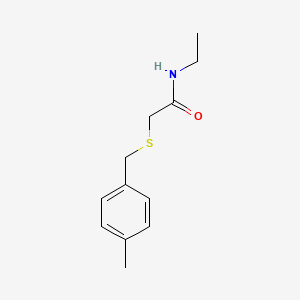 molecular formula C12H17NOS B5717002 N-ethyl-2-[(4-methylbenzyl)thio]acetamide 