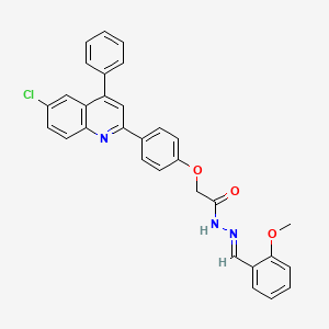2-[4-(6-chloro-4-phenyl-2-quinolinyl)phenoxy]-N'-(2-methoxybenzylidene)acetohydrazide