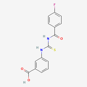 molecular formula C15H11FN2O3S B5717034 3-({[(4-fluorobenzoyl)amino]carbonothioyl}amino)benzoic acid 
