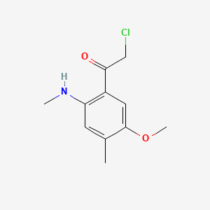 molecular formula C11H14ClNO2 B571708 2-Chloro-1-[5-methoxy-4-methyl-2-(methylamino)phenyl]ethanone CAS No. 124959-21-3