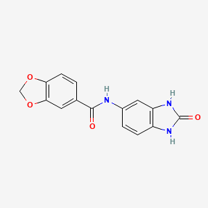 molecular formula C15H11N3O4 B5717155 N-(2-oxo-2,3-dihydro-1H-benzimidazol-5-yl)-1,3-benzodioxole-5-carboxamide 