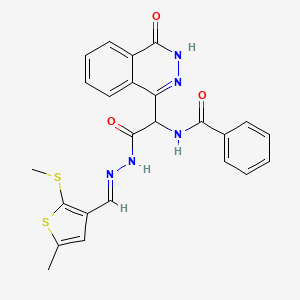 molecular formula C24H21N5O3S2 B5717171 N-[2-(2-{[5-methyl-2-(methylthio)-3-thienyl]methylene}hydrazino)-2-oxo-1-(4-oxo-3,4-dihydro-1-phthalazinyl)ethyl]benzamide 