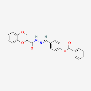 molecular formula C23H18N2O5 B5717173 4-[2-(2,3-dihydro-1,4-benzodioxin-2-ylcarbonyl)carbonohydrazonoyl]phenyl benzoate 