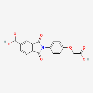 molecular formula C17H11NO7 B5717224 2-[4-(carboxymethoxy)phenyl]-1,3-dioxo-5-isoindolinecarboxylic acid 