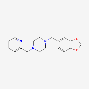 molecular formula C18H21N3O2 B5717226 1-(1,3-benzodioxol-5-ylmethyl)-4-(2-pyridinylmethyl)piperazine 