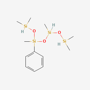 molecular formula C12H26O3Si4 B571724 Dimethylsilyloxy-[dimethylsilyloxy(methyl)silyl]oxy-methyl-phenylsilane CAS No. 115487-49-5