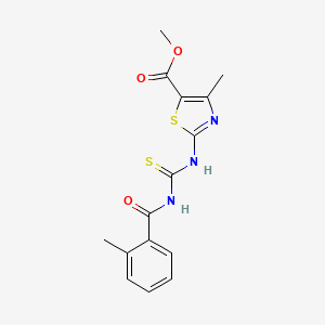 molecular formula C15H15N3O3S2 B5717246 methyl 4-methyl-2-({[(2-methylbenzoyl)amino]carbonothioyl}amino)-1,3-thiazole-5-carboxylate 