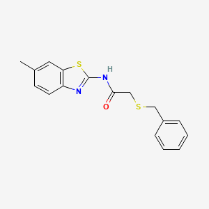 molecular formula C17H16N2OS2 B5717289 2-(benzylthio)-N-(6-methyl-1,3-benzothiazol-2-yl)acetamide 