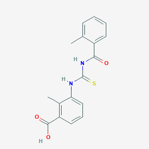 molecular formula C17H16N2O3S B5717318 2-methyl-3-({[(2-methylbenzoyl)amino]carbonothioyl}amino)benzoic acid 
