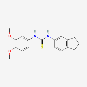 molecular formula C18H20N2O2S B5717323 N-(2,3-dihydro-1H-inden-5-yl)-N'-(3,4-dimethoxyphenyl)thiourea 