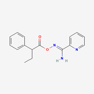 molecular formula C16H17N3O2 B5717324 N'-[(2-phenylbutanoyl)oxy]-2-pyridinecarboximidamide 