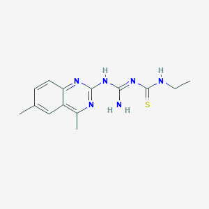 molecular formula C14H18N6S B5717351 N-[[(4,6-dimethyl-2-quinazolinyl)amino](imino)methyl]-N'-ethylthiourea 