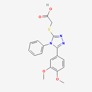 molecular formula C18H17N3O4S B5717359 {[5-(3,4-dimethoxyphenyl)-4-phenyl-4H-1,2,4-triazol-3-yl]thio}acetic acid 
