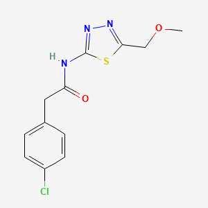 molecular formula C12H12ClN3O2S B5717398 2-(4-chlorophenyl)-N-[5-(methoxymethyl)-1,3,4-thiadiazol-2-yl]acetamide 