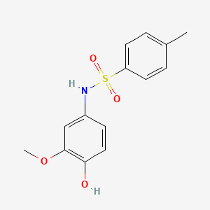 molecular formula C14H15NO4S B5717404 N-(4-hydroxy-3-methoxyphenyl)-4-methylbenzenesulfonamide 