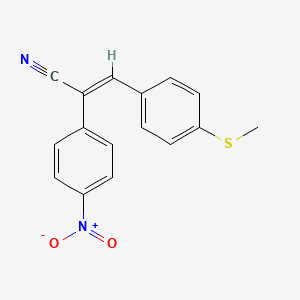 molecular formula C16H12N2O2S B5717405 3-[4-(methylthio)phenyl]-2-(4-nitrophenyl)acrylonitrile 