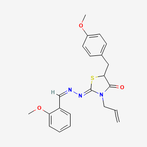 molecular formula C22H23N3O3S B5717412 2-methoxybenzaldehyde [3-allyl-5-(4-methoxybenzyl)-4-oxo-1,3-thiazolidin-2-ylidene]hydrazone 