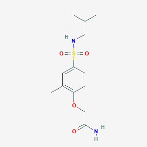 molecular formula C13H20N2O4S B5717423 2-{4-[(isobutylamino)sulfonyl]-2-methylphenoxy}acetamide 