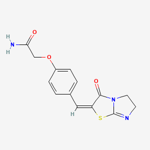 2-{4-[(3-oxo-5,6-dihydroimidazo[2,1-b][1,3]thiazol-2(3H)-ylidene)methyl]phenoxy}acetamide