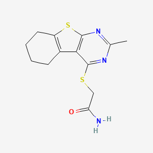 molecular formula C13H15N3OS2 B5717448 2-[(2-methyl-5,6,7,8-tetrahydro[1]benzothieno[2,3-d]pyrimidin-4-yl)thio]acetamide 