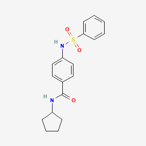 molecular formula C18H20N2O3S B5717456 N-cyclopentyl-4-[(phenylsulfonyl)amino]benzamide 