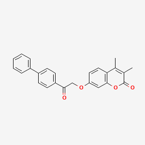 molecular formula C25H20O4 B5717459 7-[2-(4-biphenylyl)-2-oxoethoxy]-3,4-dimethyl-2H-chromen-2-one 